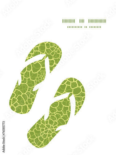 Vector abstract green natural texture flip flops silhouettes