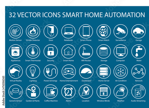 Customizable vector icons for infographics smart home automation
