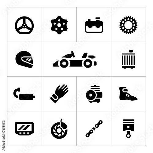 Set icons of karting