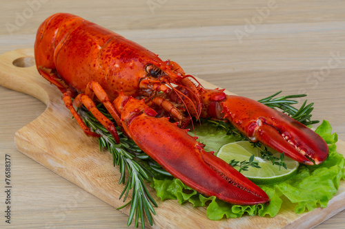 Red boiled lobster