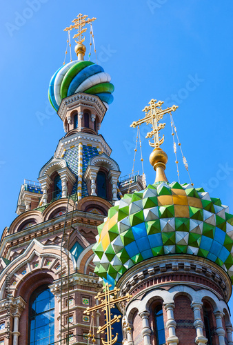 Domes of Church of the Savior on Spilled Blood in St. Petersburg