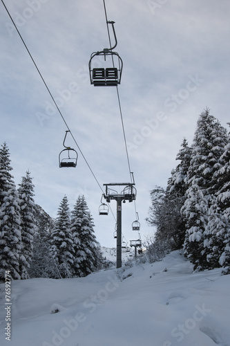 Ski lift. Tavascan Ski Resort. Pyrenees