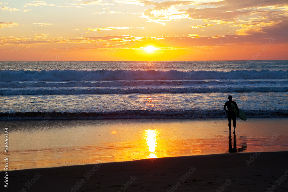 Surfer sunset