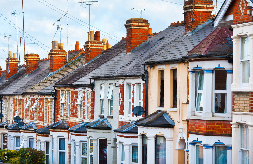 Obraz premium Row of Typical English Terraced Houses