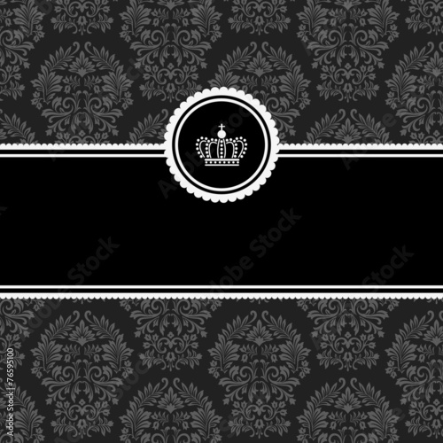 Frame on Damask Background