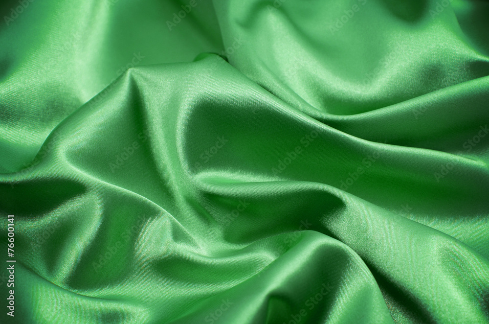 Fototapeta premium Green satin close up