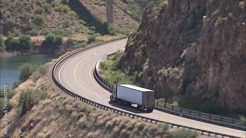 Arizona Mountains Trailer Truck