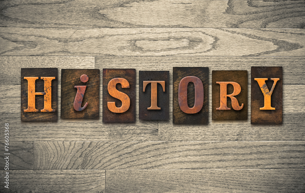 Naklejka premium History Wooden Letterpress Concept