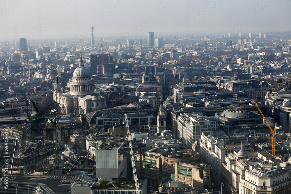 Aerial view of London from Walkie Talkie building