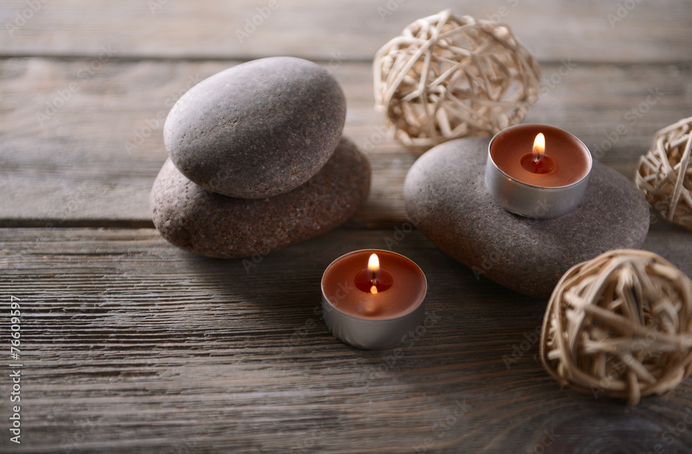 Composition of spa treatment on wooden background Composition of spa treatment on wooden background