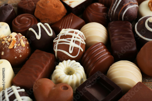 Delicious chocolate candies close-up