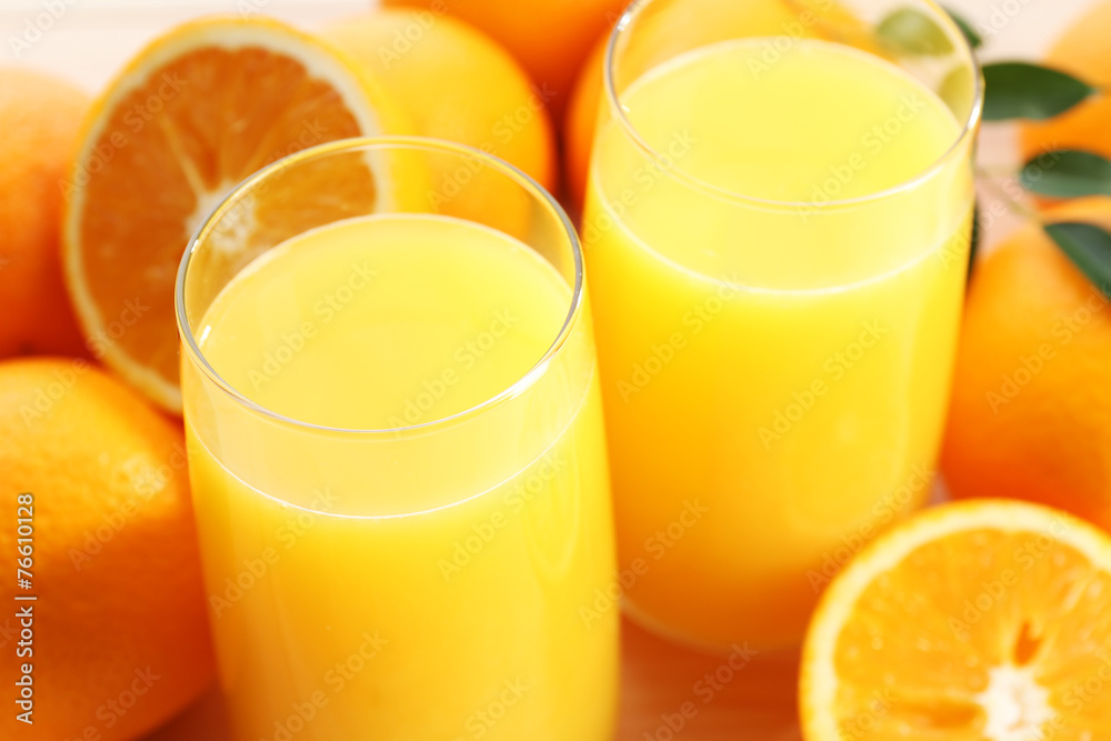 Freshly squeezed orange juice, close-up Freshly squeezed orange juice, close-up