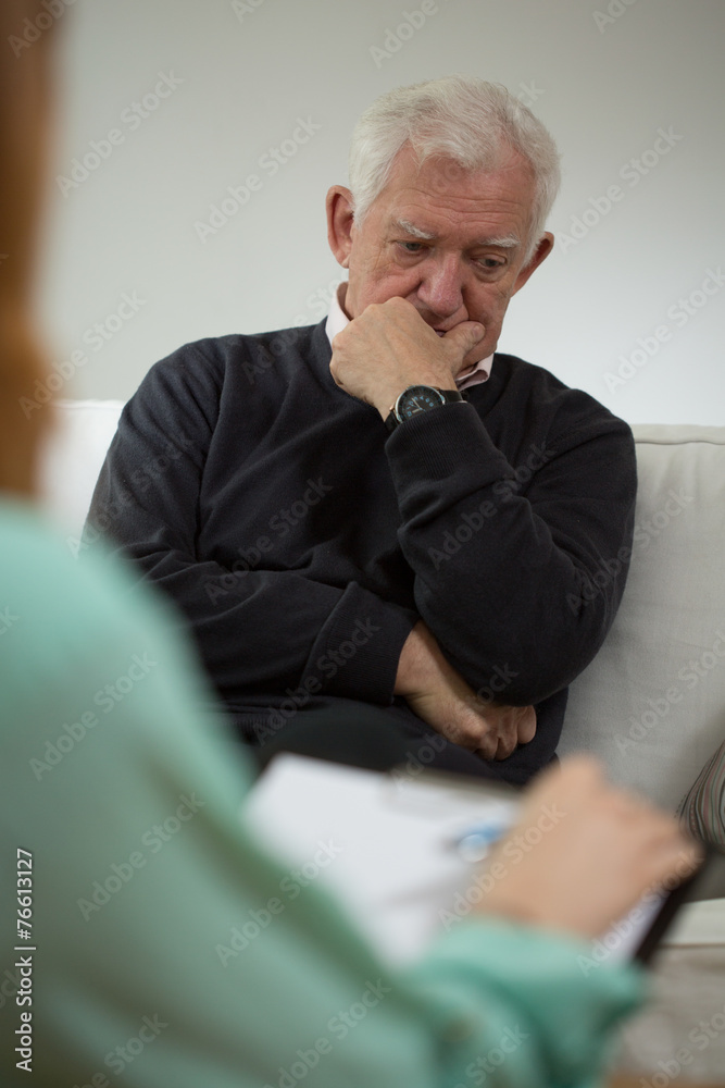 Senior man with depression Senior man with depression