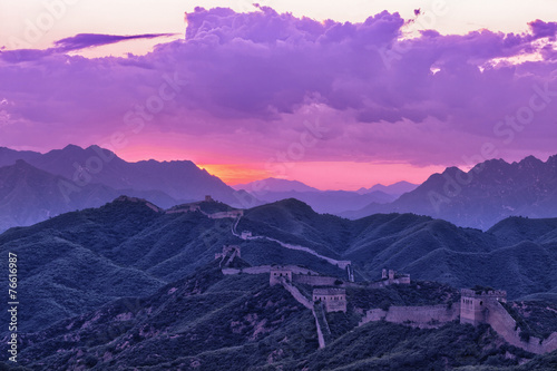 greatwall,the landmark of china,with sunset skyline