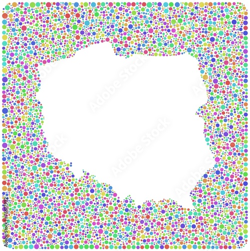 Decorative map of Poland into a square icon