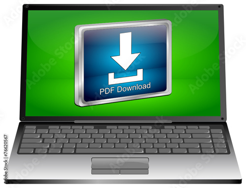 Laptop mit PDF Download Button