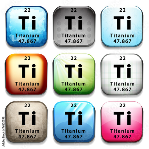 A button showing the element Titanium