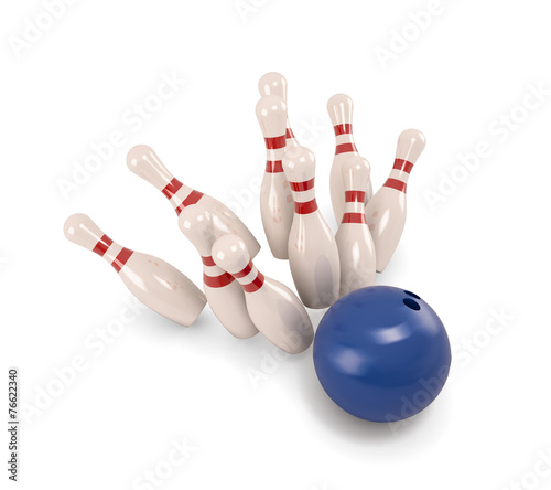 Bowling ball crashing into the pins