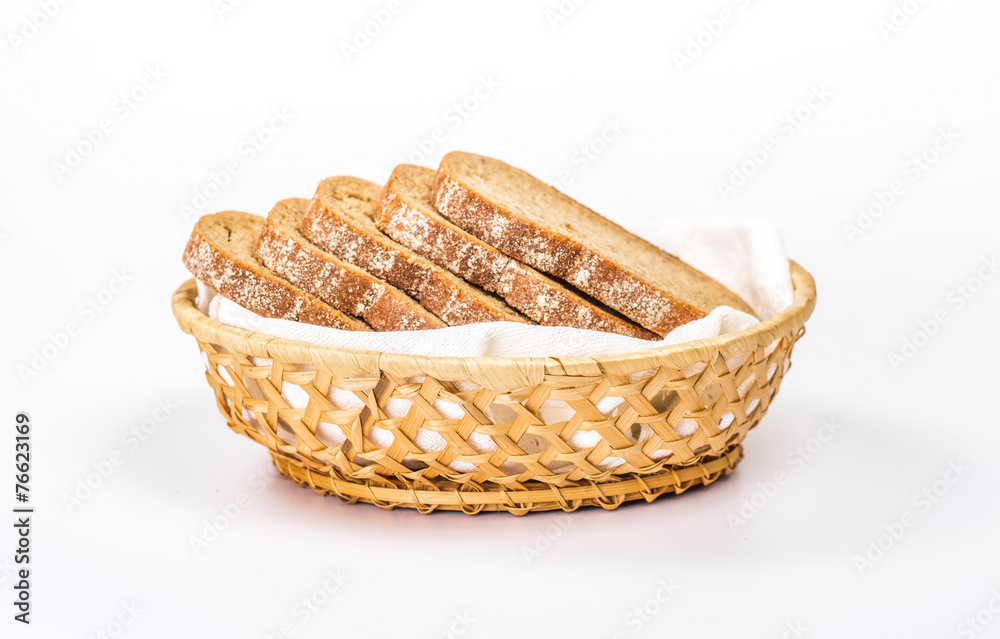 isolated bread basket