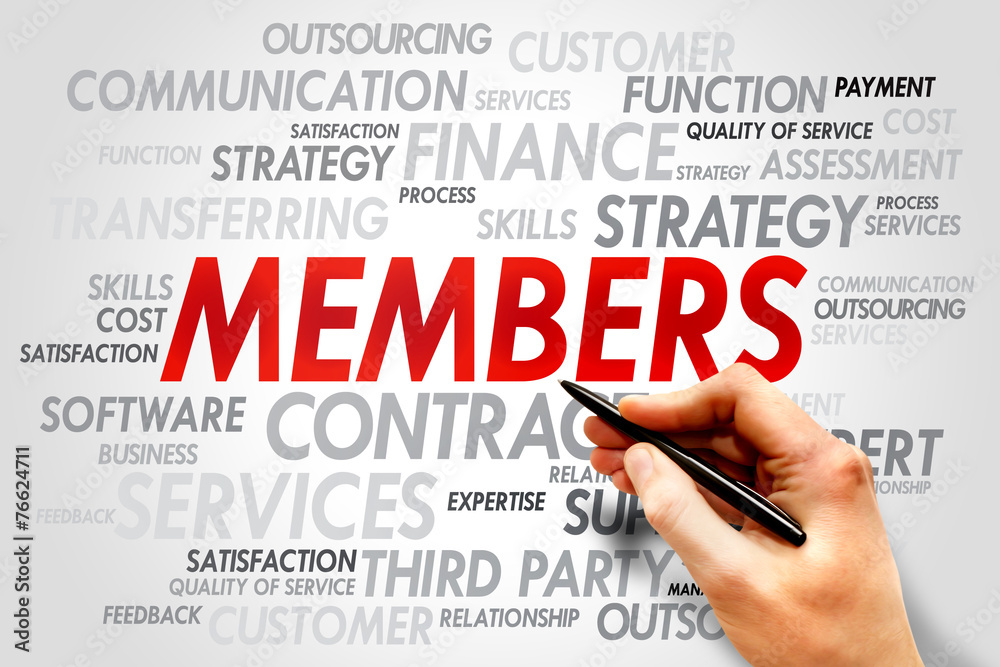 MEMBERS word cloud, business concept MEMBERS word cloud, business concept