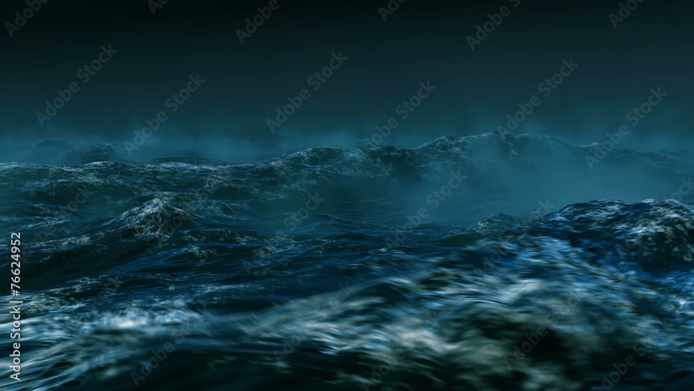 Stormy clouds over dark ocean