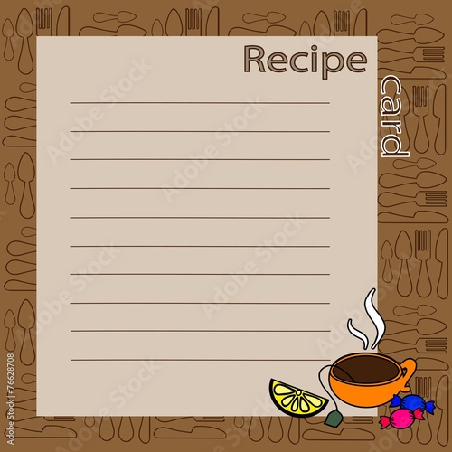 recipe blank. vector illustration