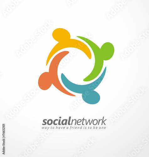 Friends concept social network icon