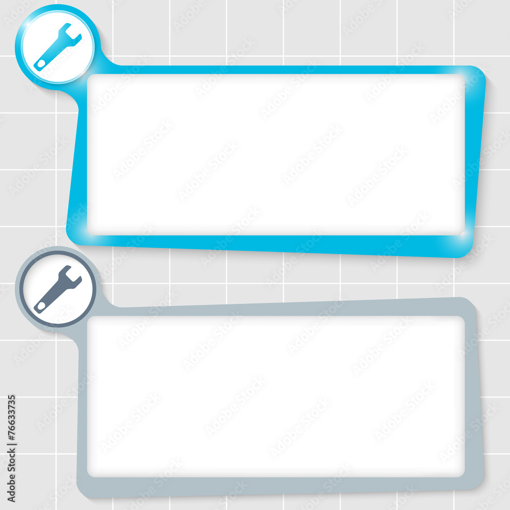 set of two text boxes for text and spanner set of two text boxes for text and spanner