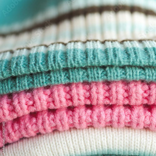 Folded woolen clothes