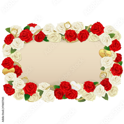 Fototapeta Naklejka Na Ścianę i Meble -  Vector Romantic Flower Board