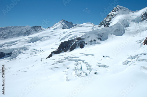 Crevasses, ice and snow nearby Jungfraujoch in Switzerland © Jan Hetman