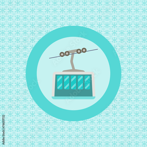 Cableway flat icon
