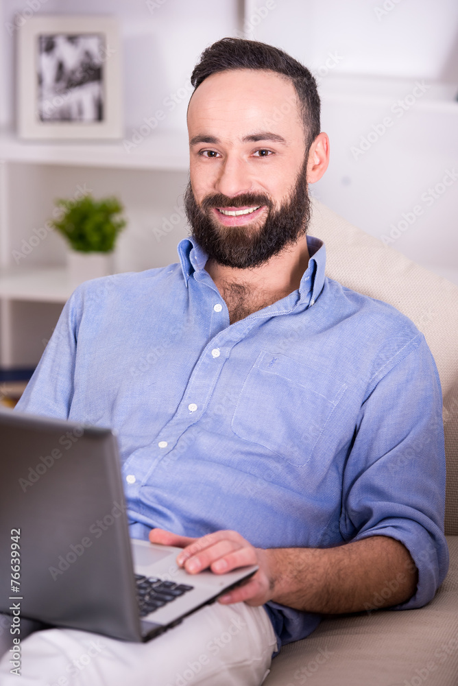 Man at home. Man at home.