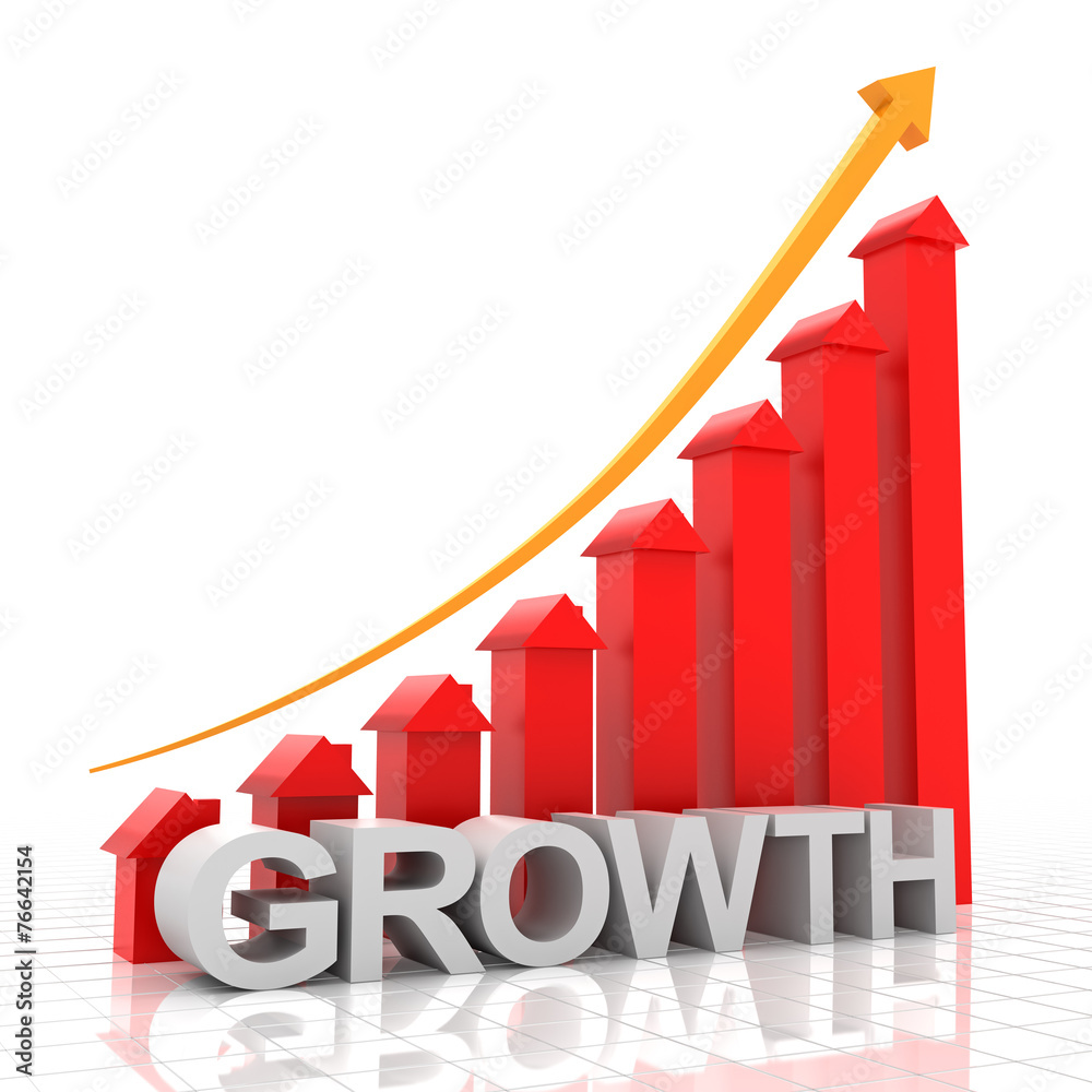 Real estate growth chart, 3d render Real estate growth chart, 3d render