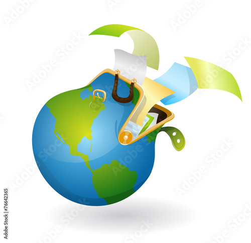 brief-case with documents as earth