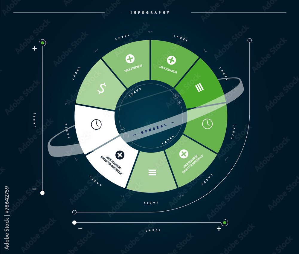 infografía para negocios 360 con valores e iconos. Vector