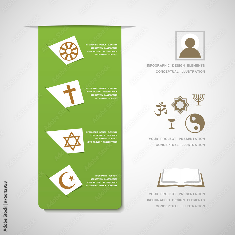 World religions infographic design elements World religions infographic design elements
