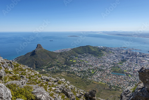 View from the flat top of Cape Town's Table Mountain