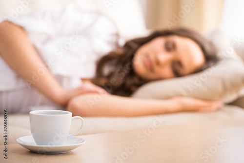 Tableau sur toile Sleeping woman
