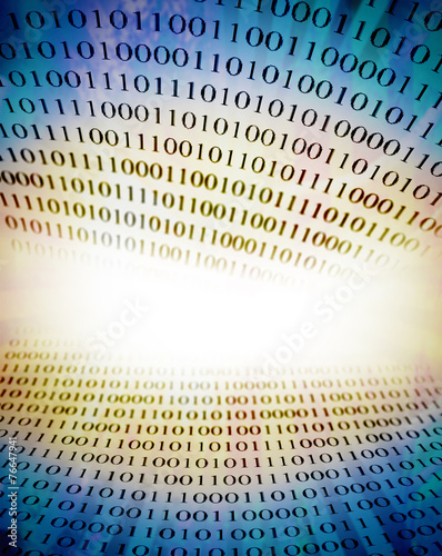 Colorful abstract background with binary code