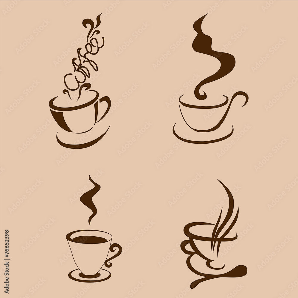 Obraz premium coffee cup chape. vector illustration