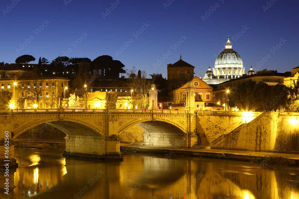 Night view of Rome, Italy