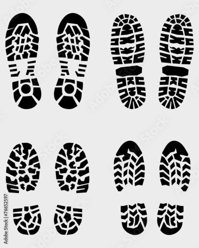 Various prints of shoes, vector