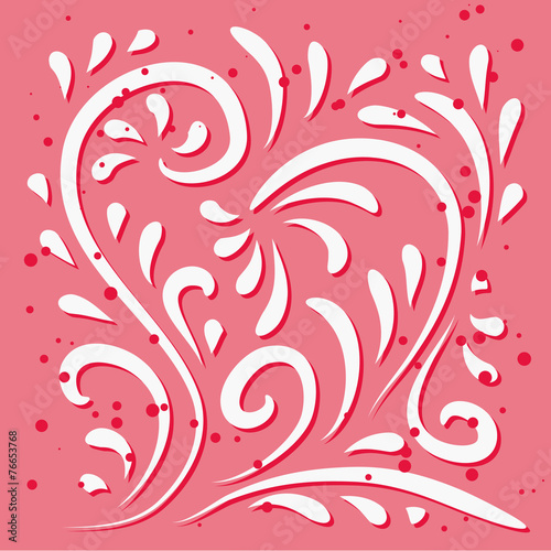 floral heart design - vector illustration