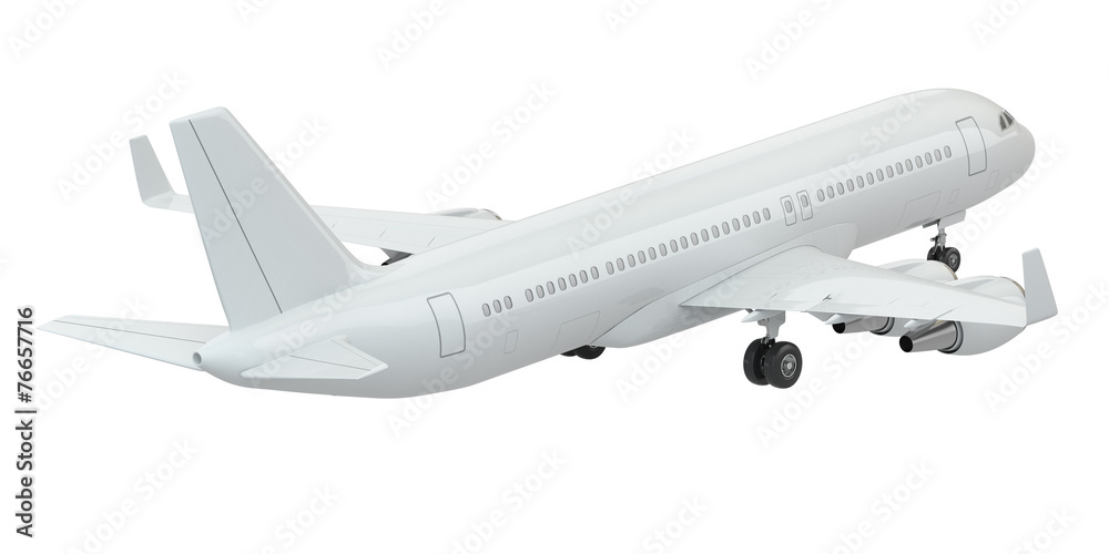 Airplane on white isolated background.