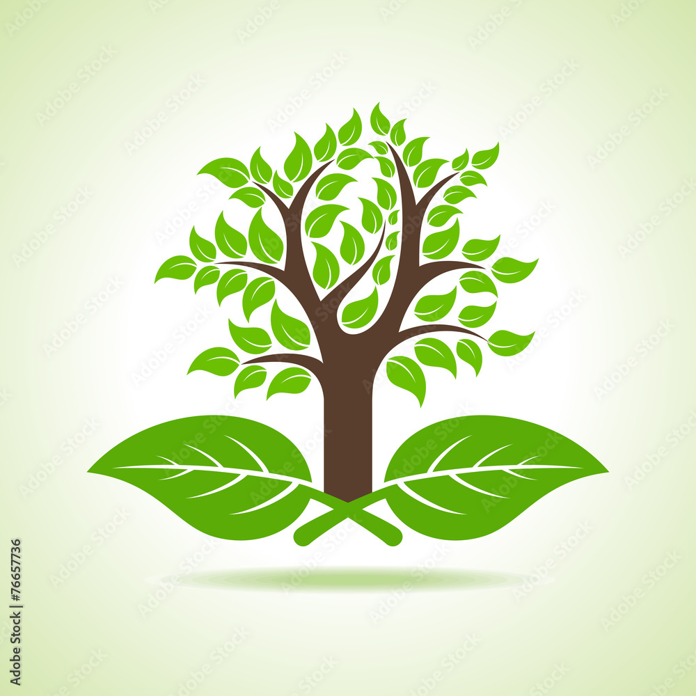 Tree on the leaf- vector illustration