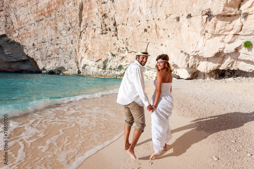 beautiful young couple at the beach
