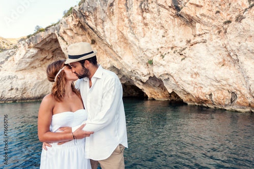 beautiful young couple at the beach