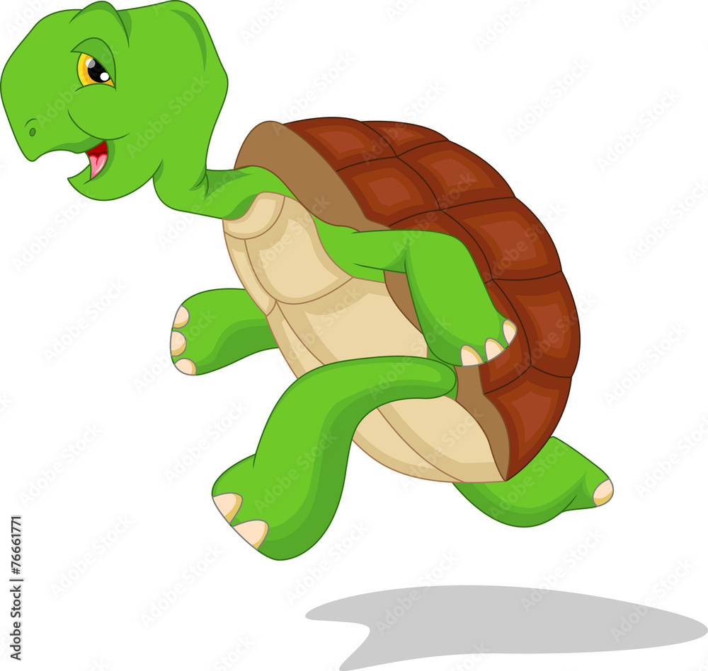 Obraz premium cute green turtle cartoon