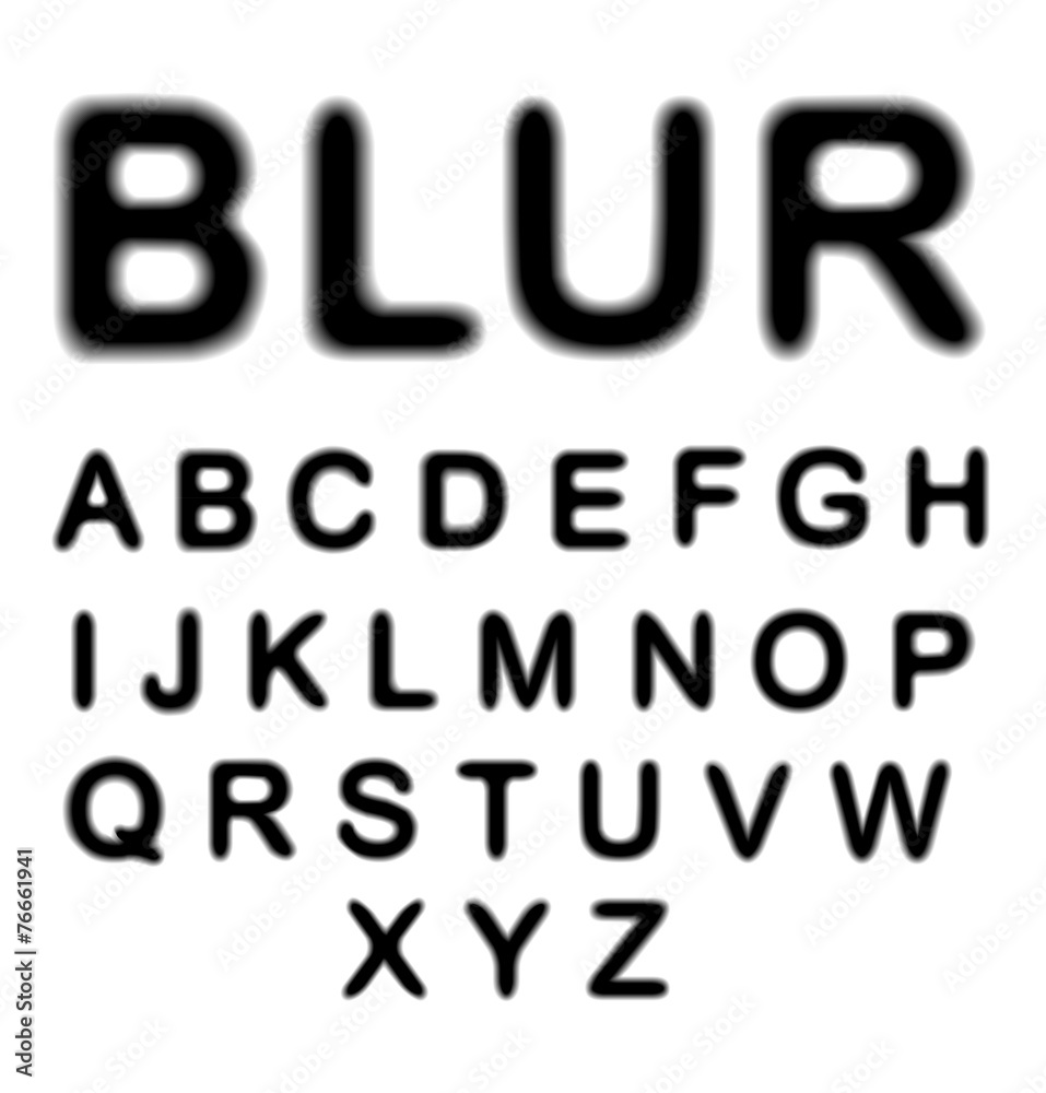 Blurred alphabet, upper case letters collection Blurred alphabet, upper case letters collection